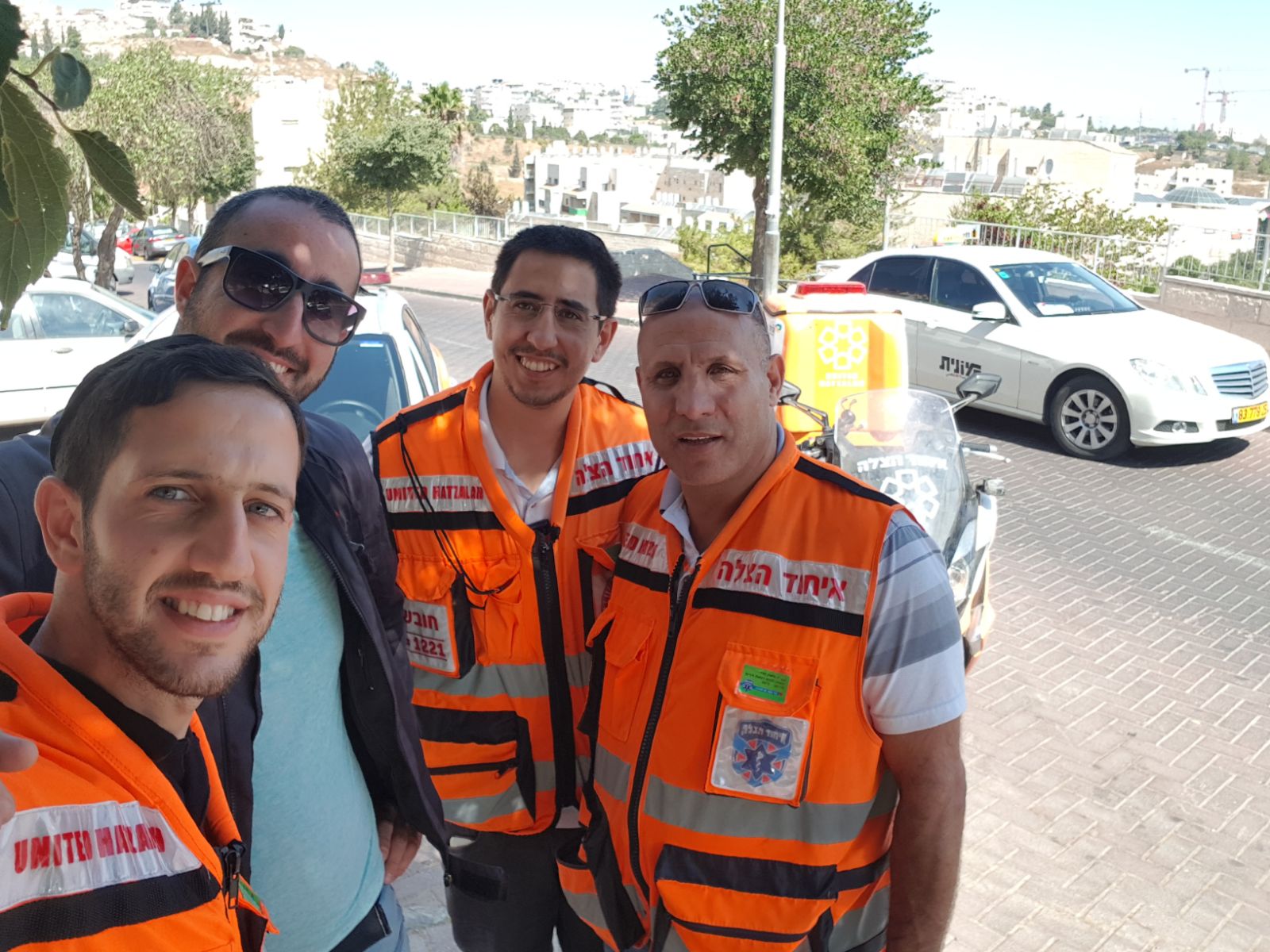 Ariel Ben David left with volunteers Gavriel Struck Itamar Hamo and Ischak Hadad 1 1