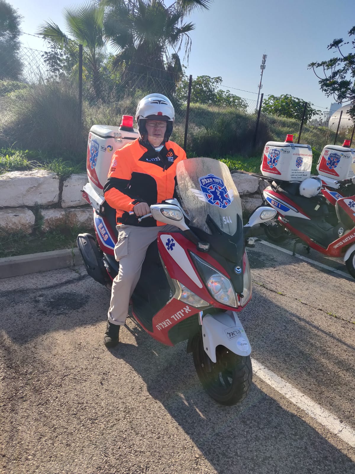 Avraham Kauffman on his ambucycle 1