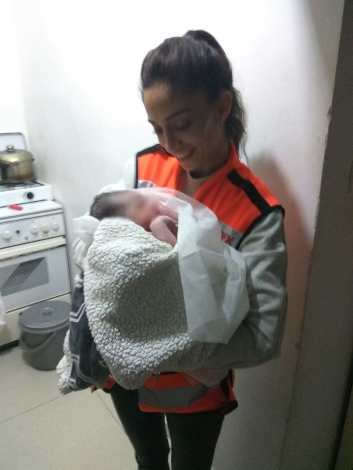 Dana Atias with the baby from Wednesday 1