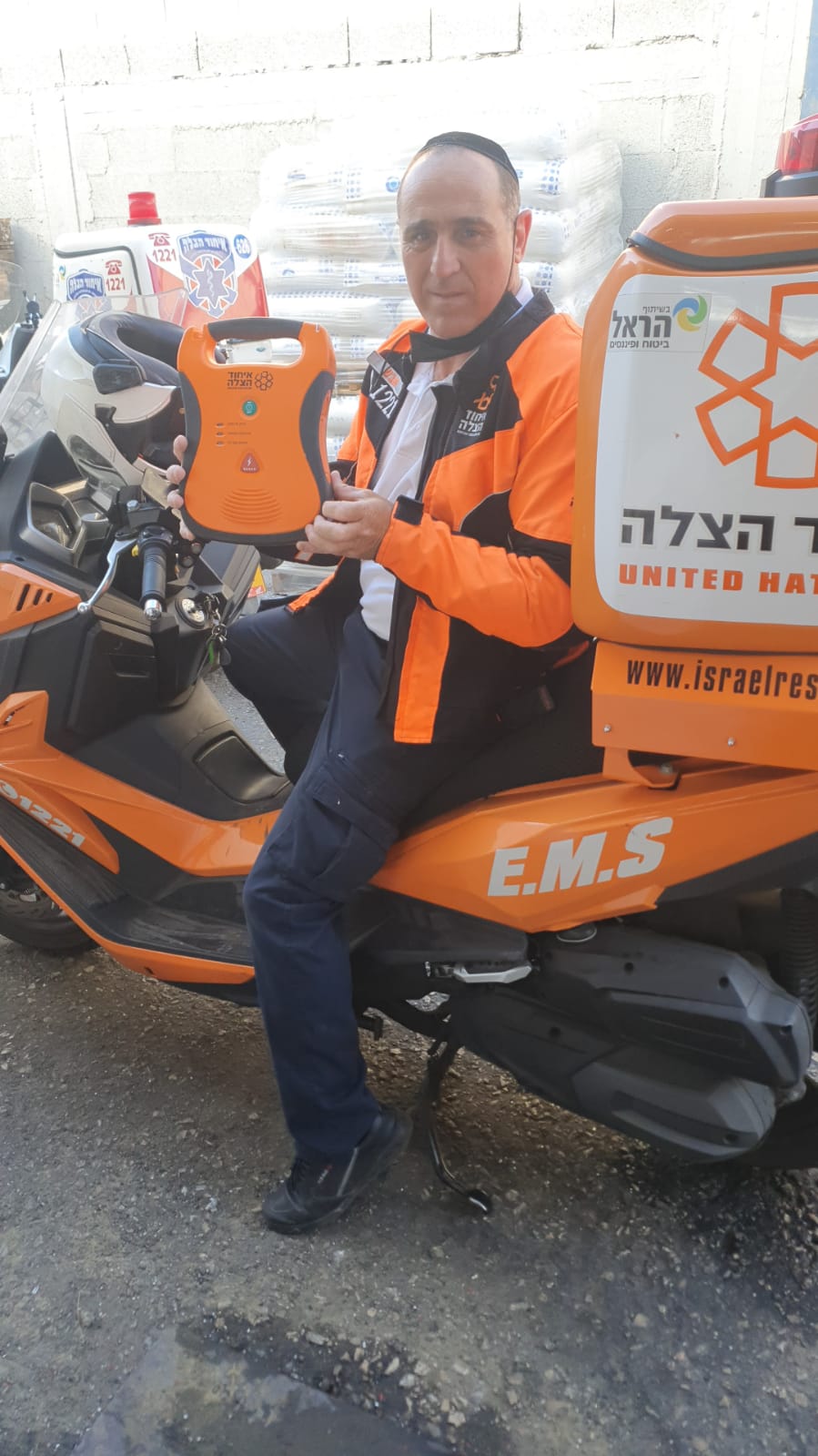 Isaac Mougrabi on his ambucycle