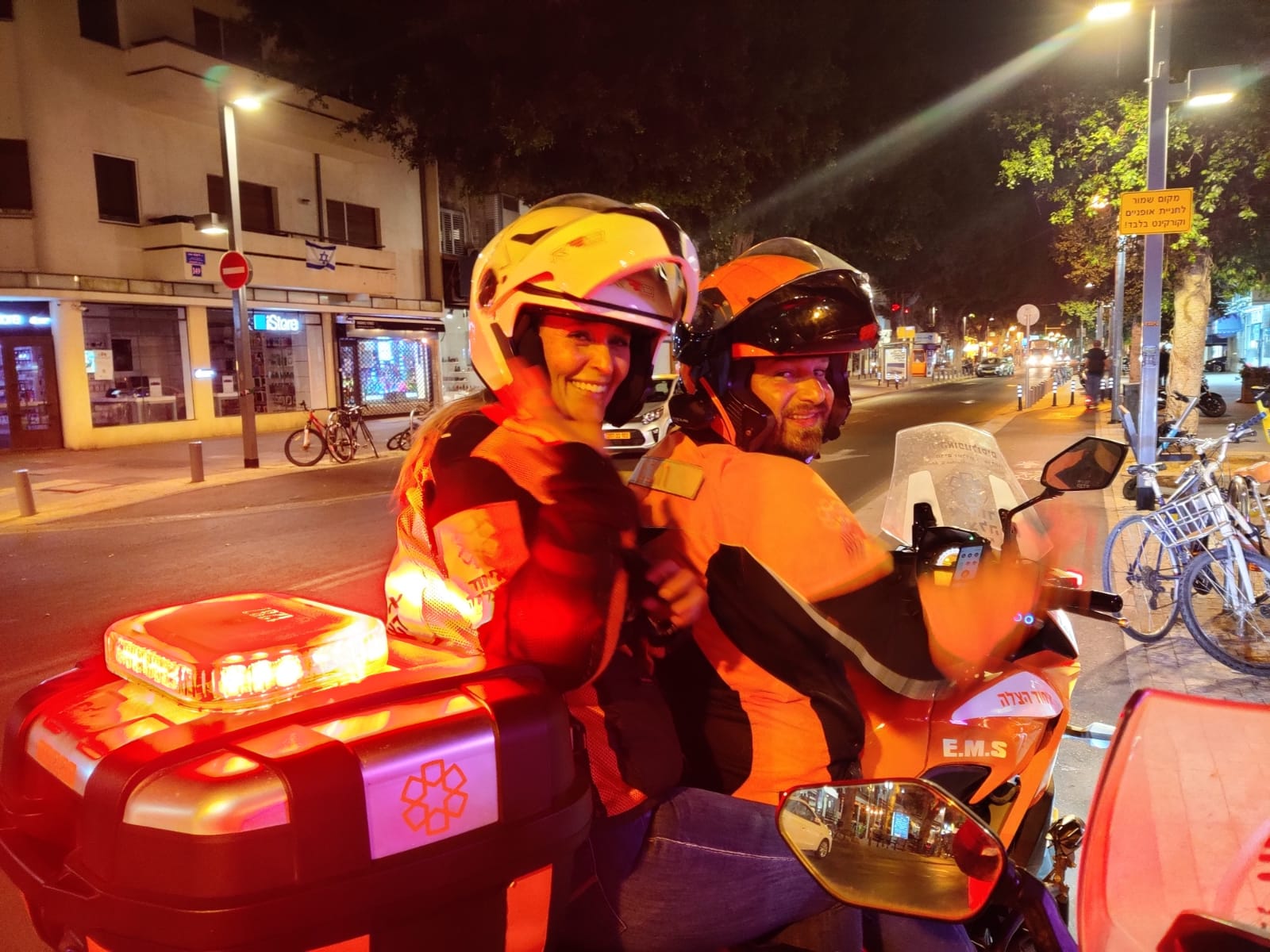 Jennifer and Liran on Lirans ambucycle 1