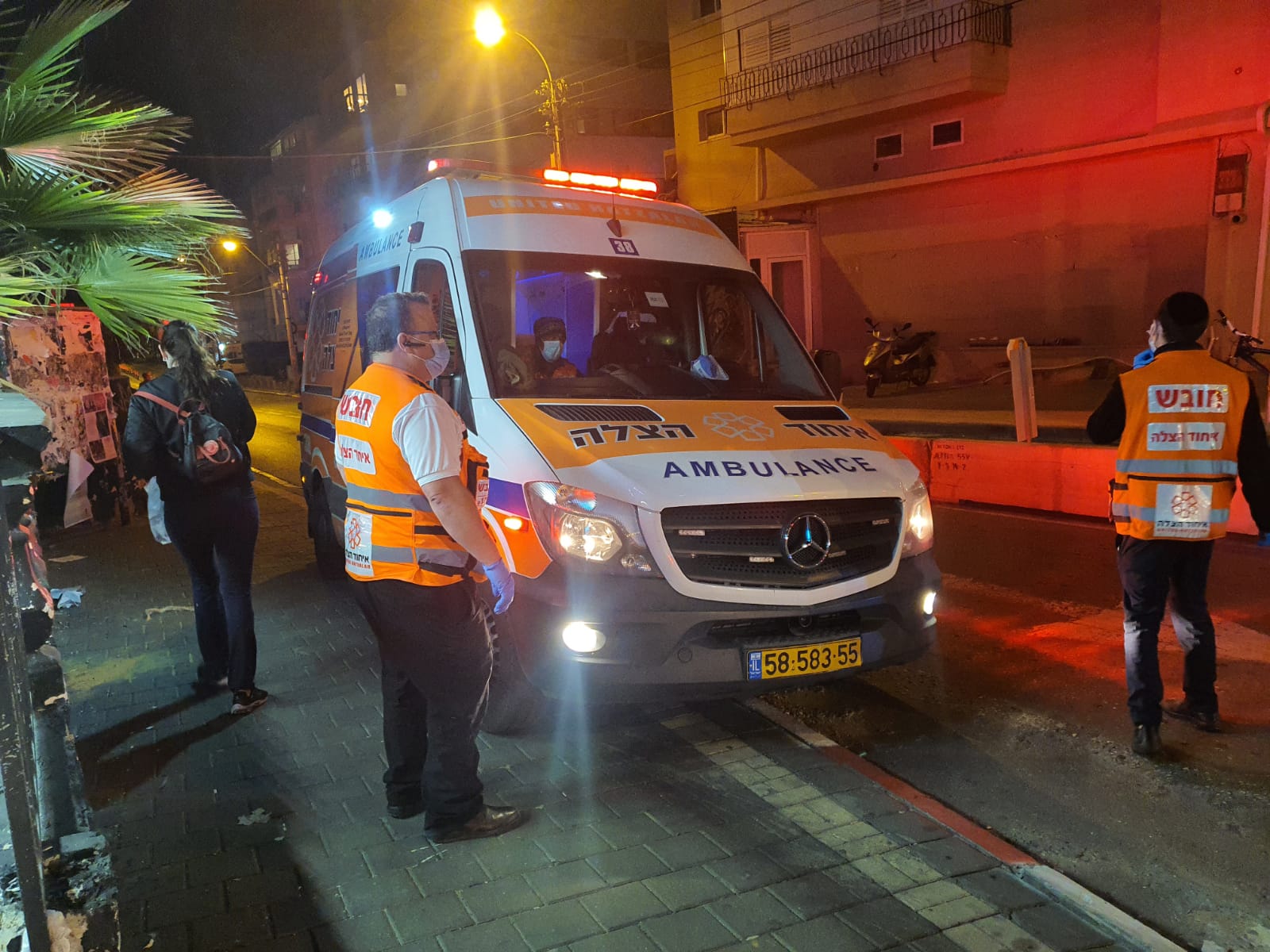 United Hatzalah volunteers on an ambulance shift illustration