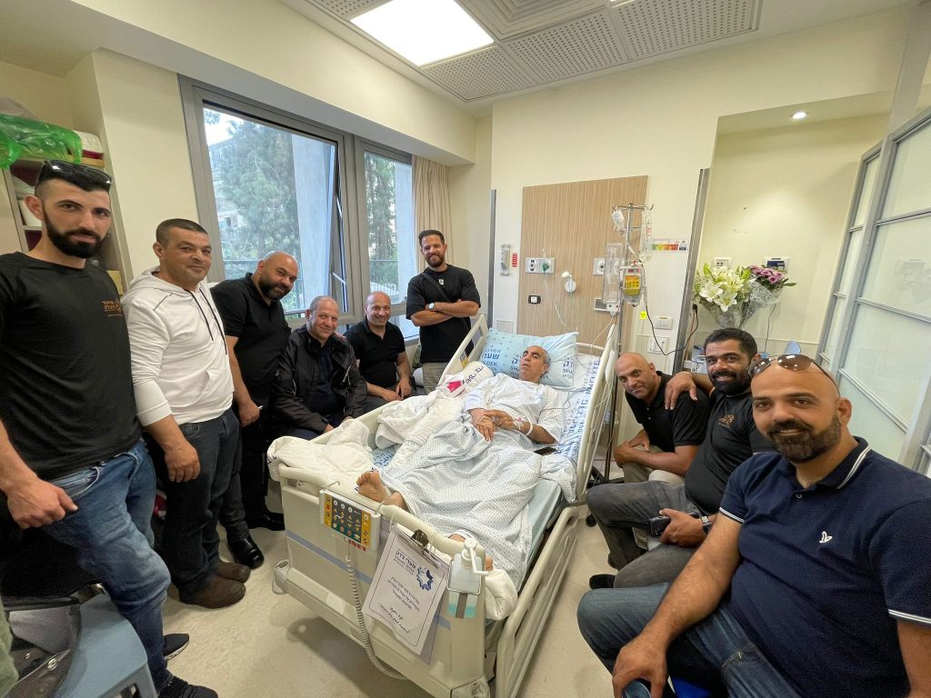 Volunteers from United Hatzalahs East Jerusalem branch visited Khaled in hospital last week 1 1024x768 1