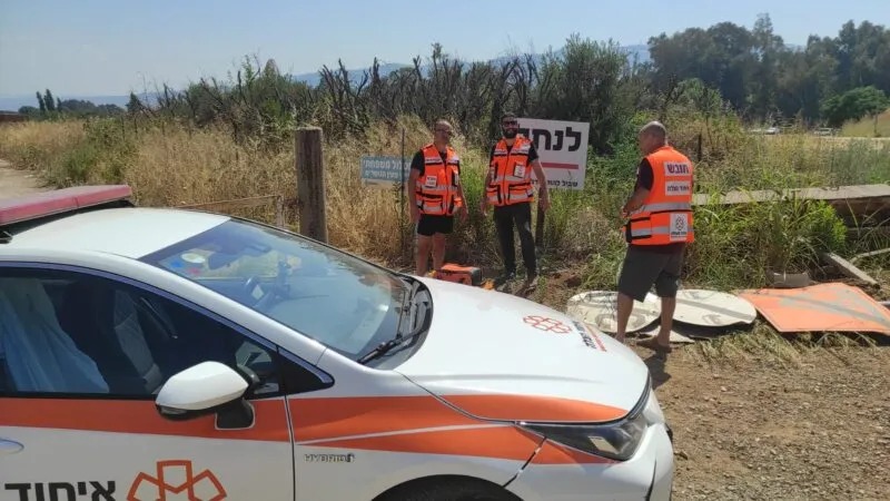 United Hatzalah volunteers responding to an emergency near the Jordan River illustration