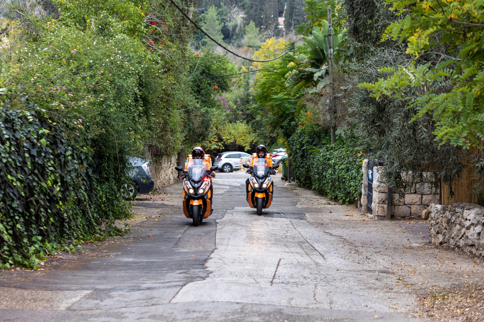 UH ambucycles responding to a medical emergency in Jerusalem illustration