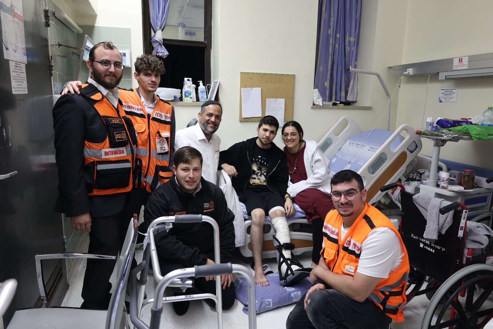 The meeting at the hospital. From left Eliezer Maklev Avi Sheinhart Tzvika Levy Moshe Cohen Itamar Raya Ari Gartenhouse 1